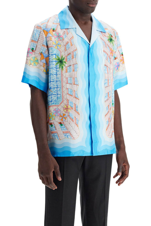 Casablanca Men's Short-Sleeved Silk Shirt