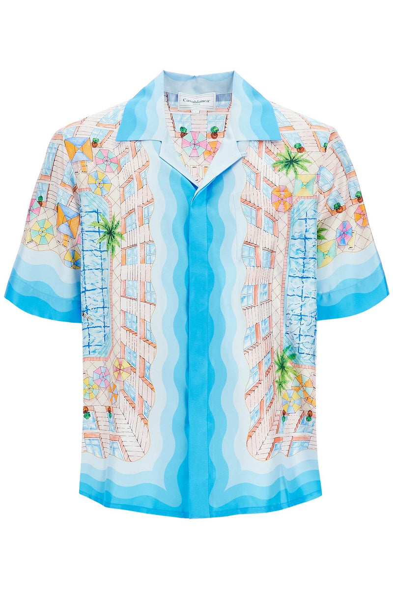 Casablanca Men's Short-Sleeved Silk Shirt