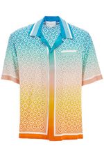 Casablanca Men's Short-Sleeved Silk Monogram Shirt