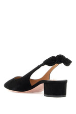 Aquazzura Women's '35 Suede Very Bow Tie Dã©Colletã©