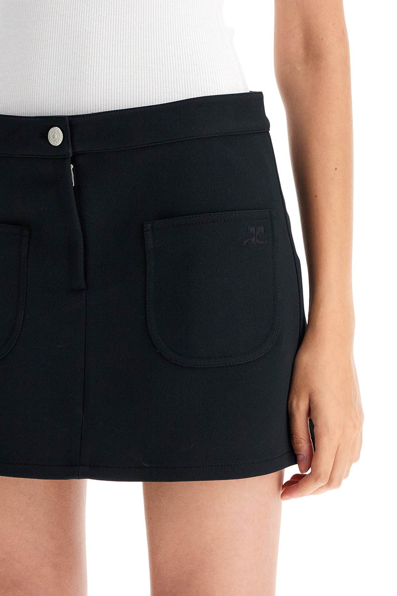 Courreges Women's 2-Pocket Twill Mini Skirt