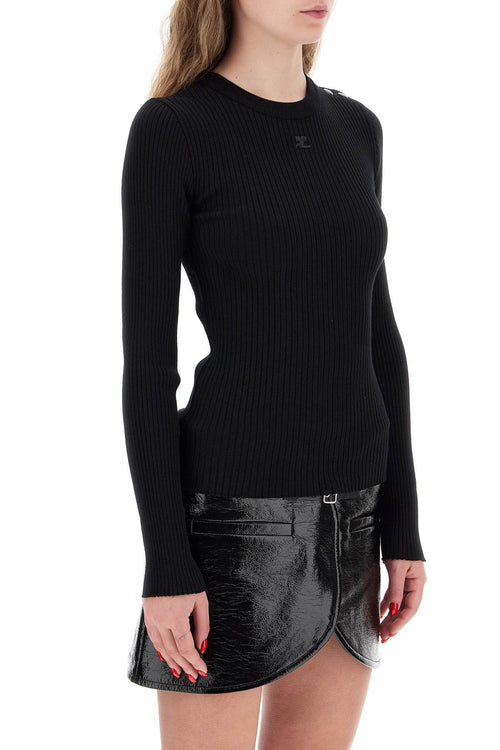 Courreges Women's 'Ribbed Stretch Knit Pullover Sweater