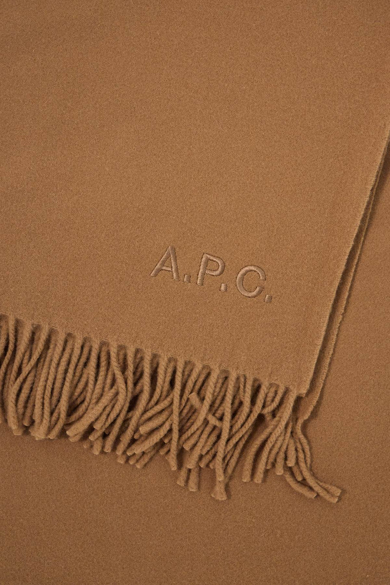 A.P.C. Men's Alix Brodée Wool Scarf