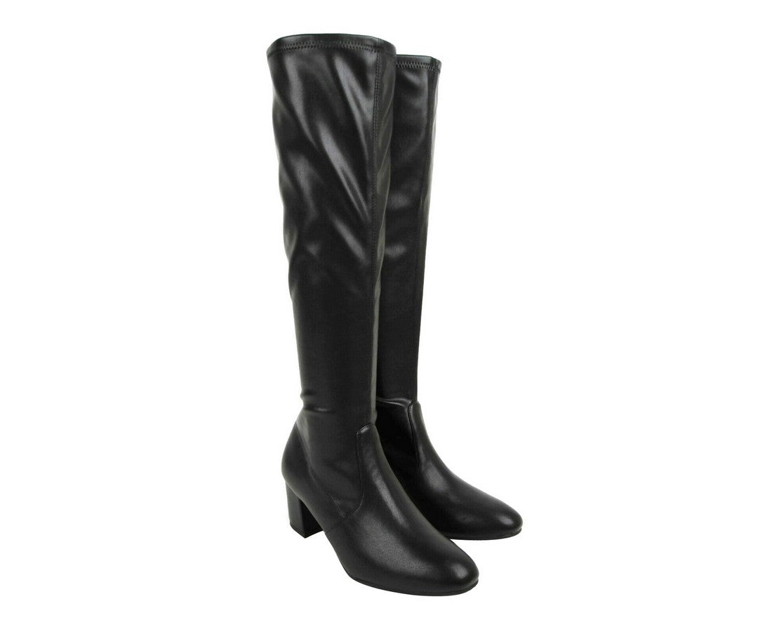 Stuart Weitzman Women's Frannie Black Nappa Leather Knee-High Boot (36 / 5.5 B)