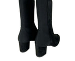 Stuart Weitzman Women's Black Suede With Elastic Back Heel Knee High Boot