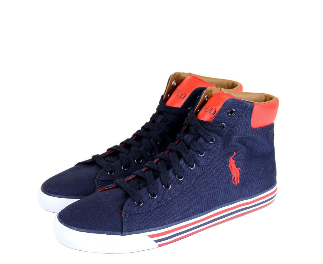 Polo Ralph Lauren Men's Harvey Canvas High Top Sneaker With Logo