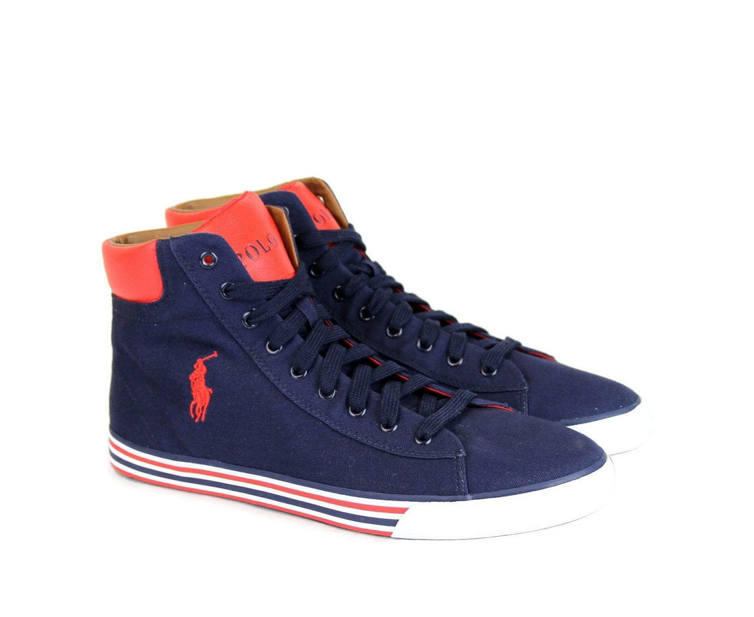 Polo Ralph Lauren Men's Harvey Canvas High Top Sneaker With Logo