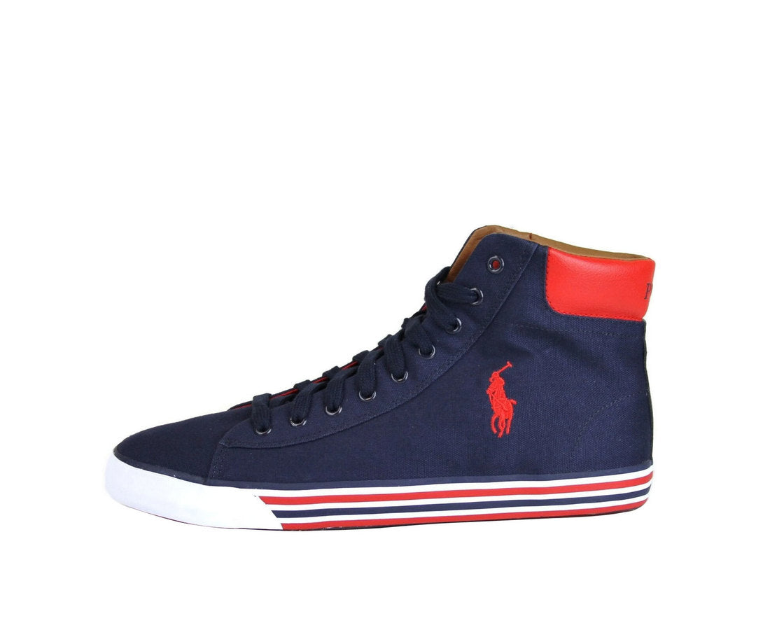 Polo Ralph Lauren Men's Harvey Canvas High Top Sneaker With Logo