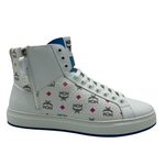 MCM Men's White Leather Rainbow Spectrum Hi Top Sneaker