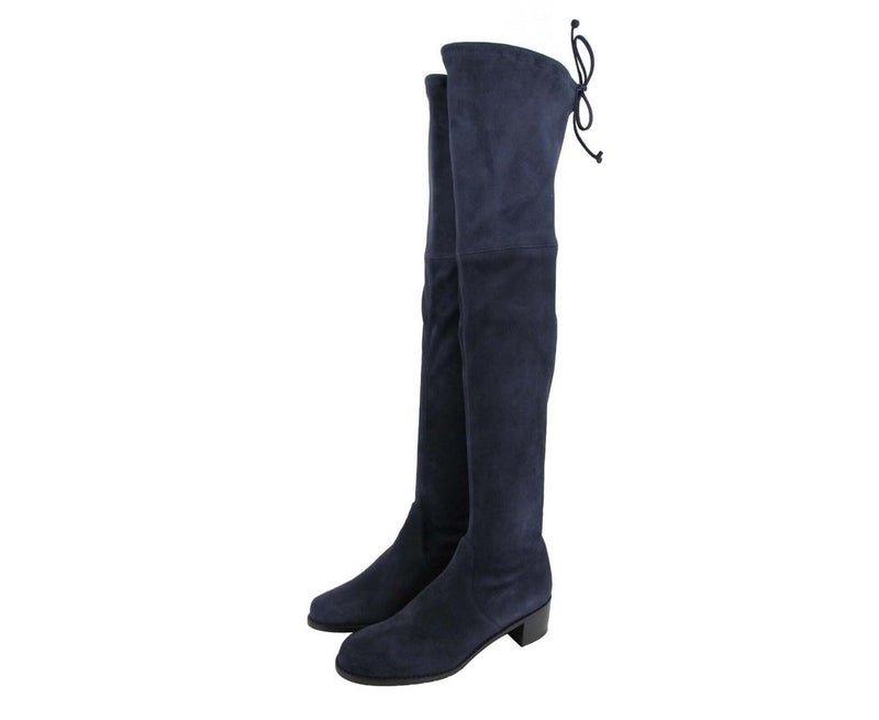 Stuart Weitzman Women's Midland Nice Blue Suede Knee High Boot