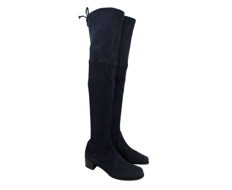 Stuart Weitzman Women's Midland Nice Blue Suede Knee High Boot