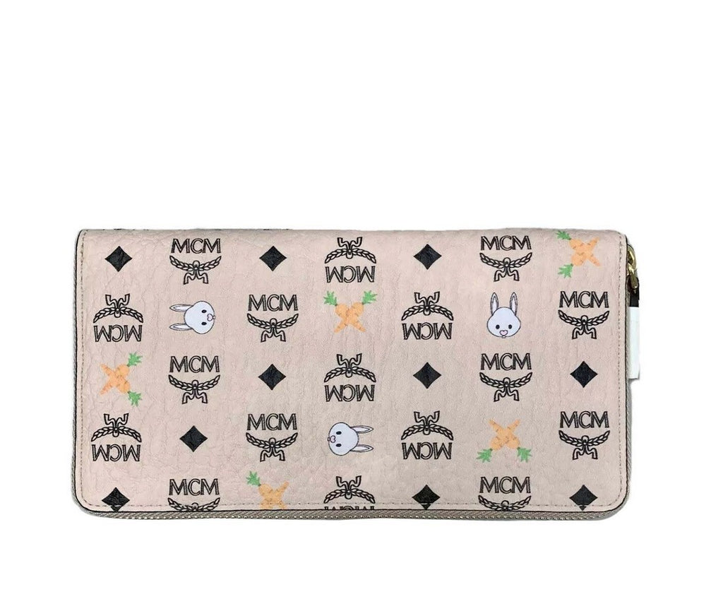 MCM Women's Beige Visetos Coated Canvas Wallet