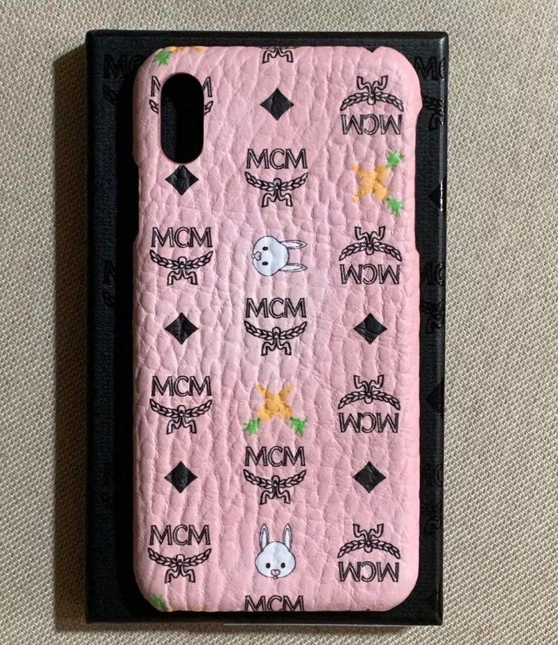 New MCM Rabbit Carrot Pink Visetos iPhone XS Max Case