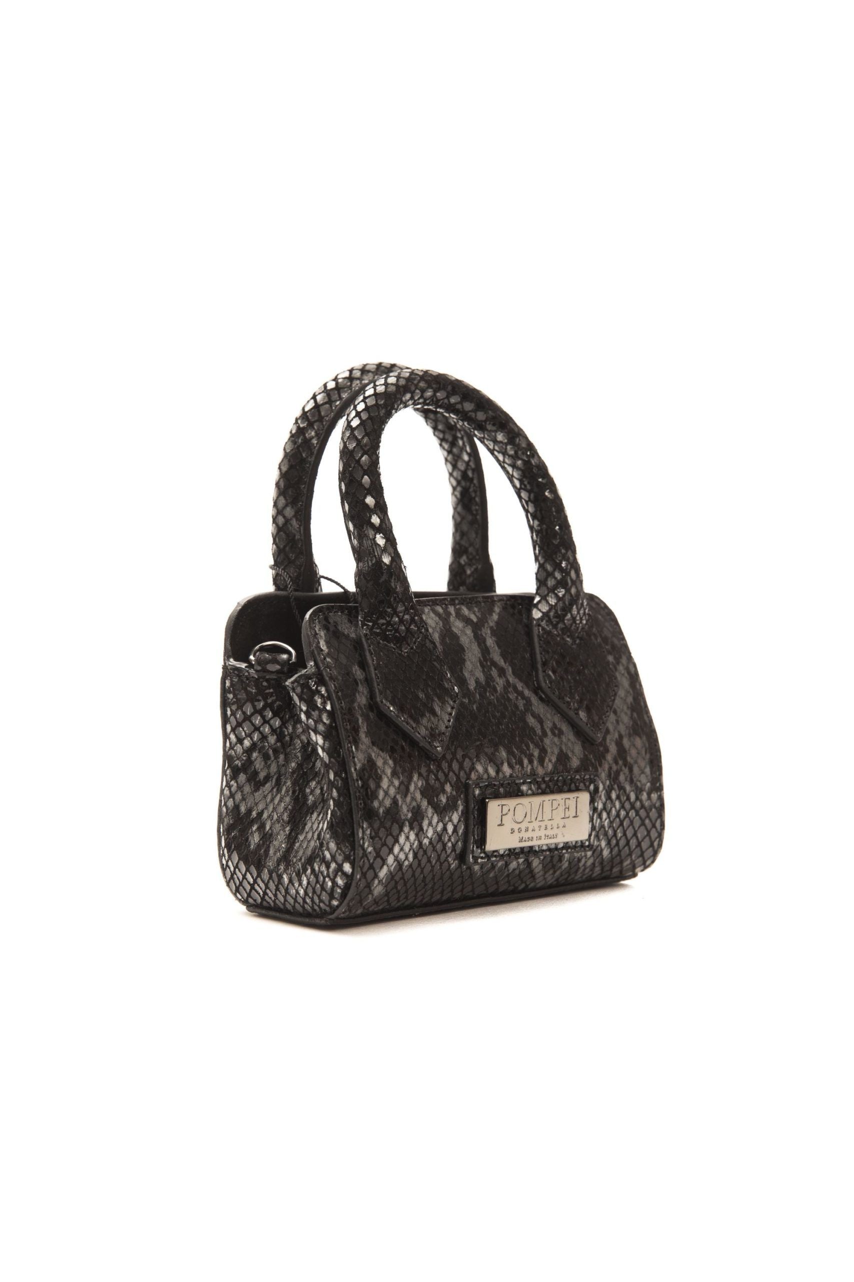 Pompei Donatella Chic Leather Mini Tote with Python Women's Print