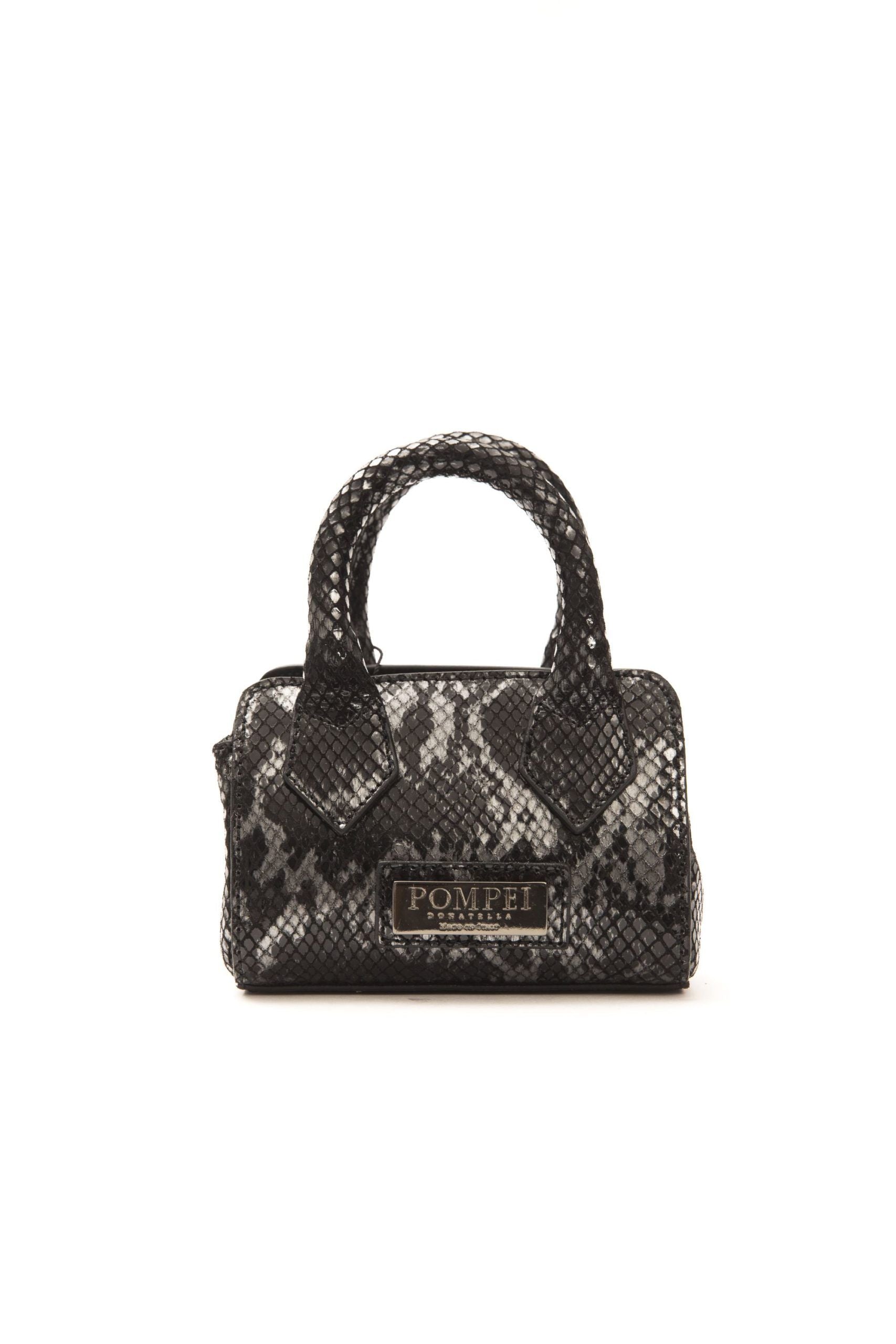 Pompei Donatella Chic Leather Mini Tote with Python Women's Print