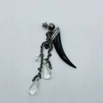 New Swarovski Chill Black Long Tooth Crystal Brooch Pin