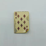 Swarovski Crystal Encrusted 8 of Diamonds Playing Card Brooch Pin