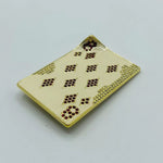 Swarovski Crystal Encrusted 8 of Diamonds Playing Card Brooch Pin