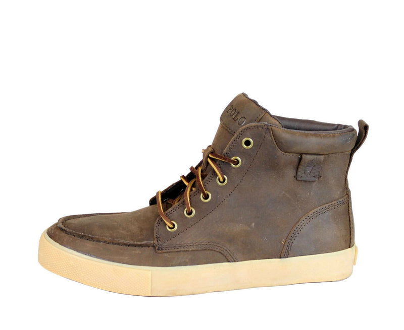 Polo Ralph Lauren Men's Tedd Leather High Top Sneaker With Logo