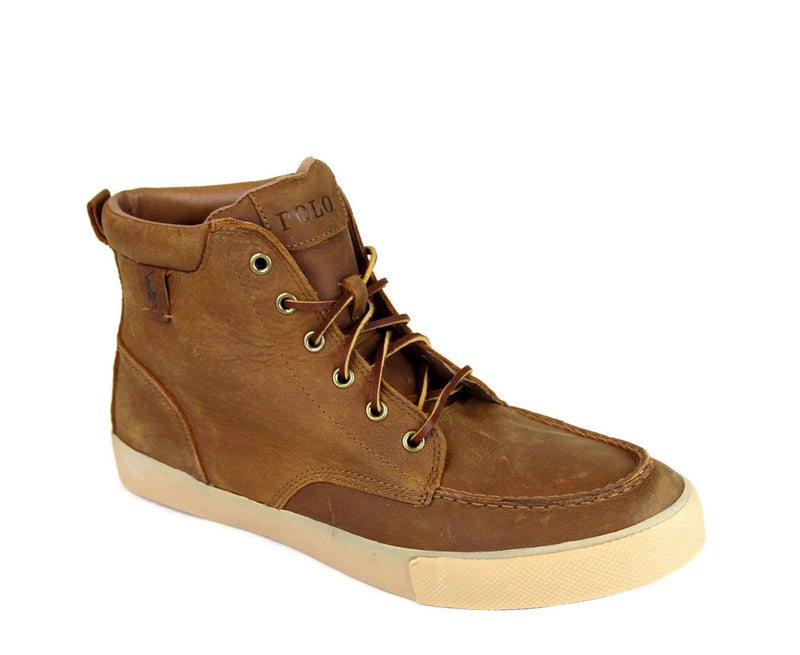 Polo Ralph Lauren Men's Tedd Leather High Top Sneaker With Logo