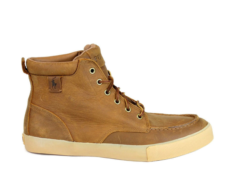 Polo Ralph Lauren Men's Tedd Leather High Top Sneaker With Logo