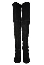 Stuart Weitzman Women's Black Suede Solid Tiemodel Over-The-Knee Boot