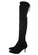 Stuart Weitzman Women's Black Suede Solid Tiemodel Over-The-Knee Boot