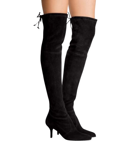 Stuart Weitzman Women s Black Suede Solid Tiemodel Over The Knee Boot