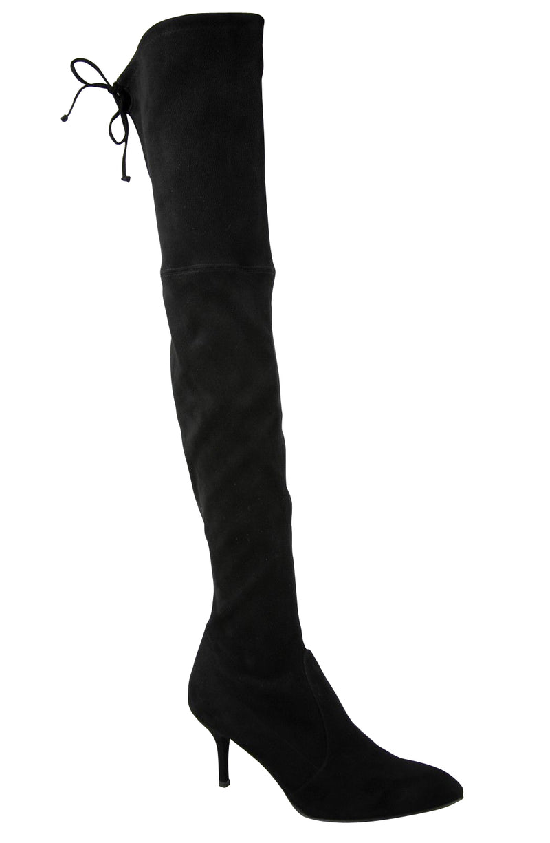 Stuart Weitzman Women's Black Suede Solid Tiemodel Over-The-Knee Boot