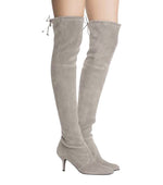 Stuart Weitzman Women's Solid Tiemodel Taupe Suede Over-The-Knee Boot