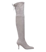 Stuart Weitzman Women's Solid Tiemodel Taupe Suede Over-The-Knee Boot