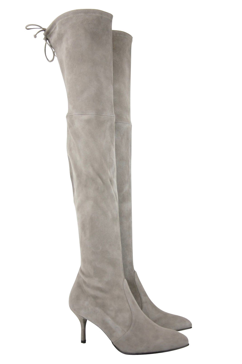 Stuart Weitzman Women's Solid Tiemodel Taupe Suede Over-The-Knee Boot