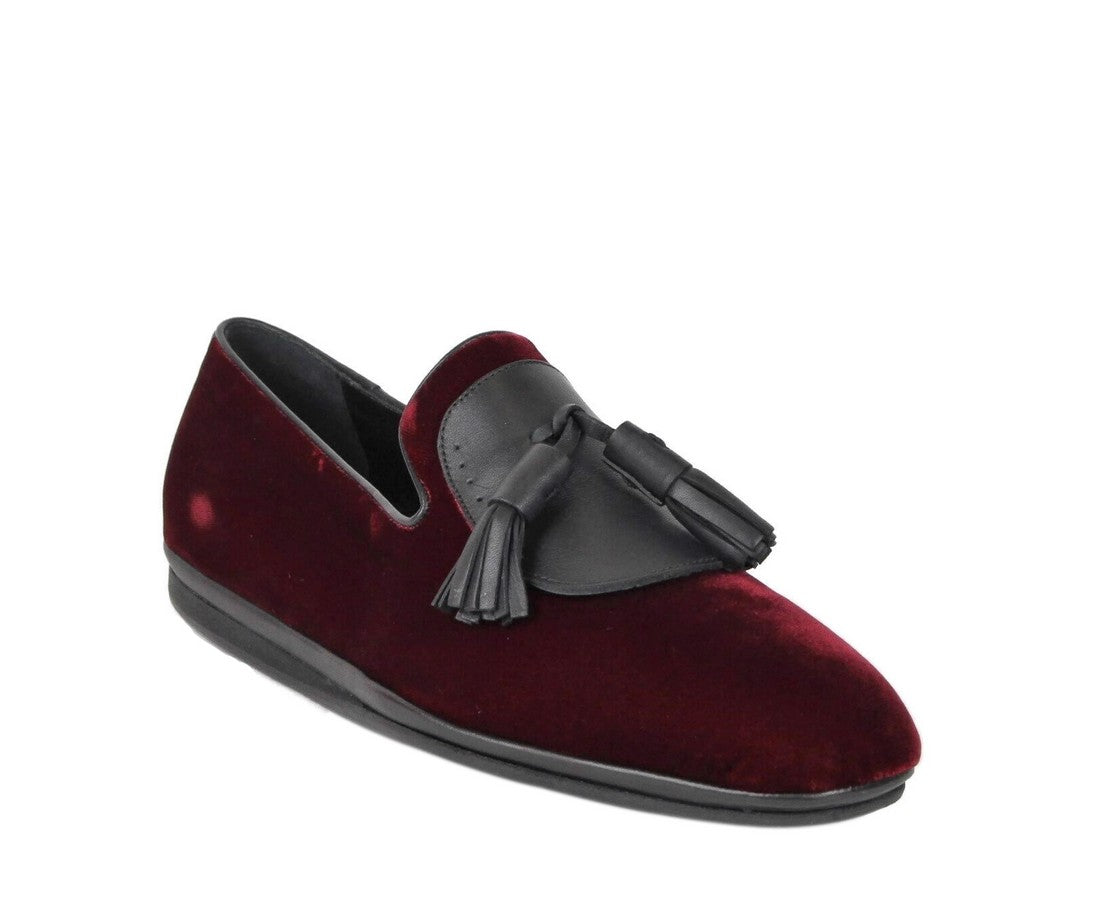 Salvatore Ferragamo Men's Dark Red Finnegan Velvet Tassel Loafer 656327