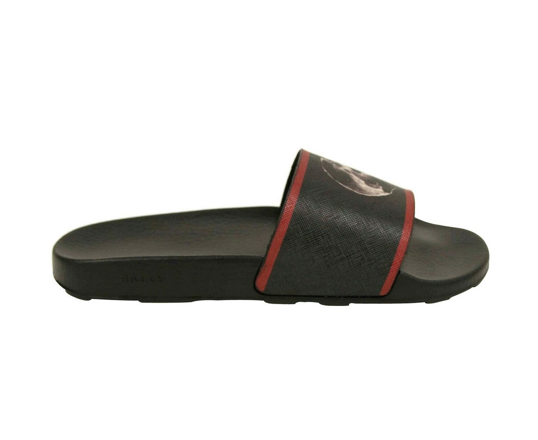 Bally Men's Black Rubber With Logo And Red Edge Consumer Slide Sandals (10 EU / 11 US) - LUX LAIR