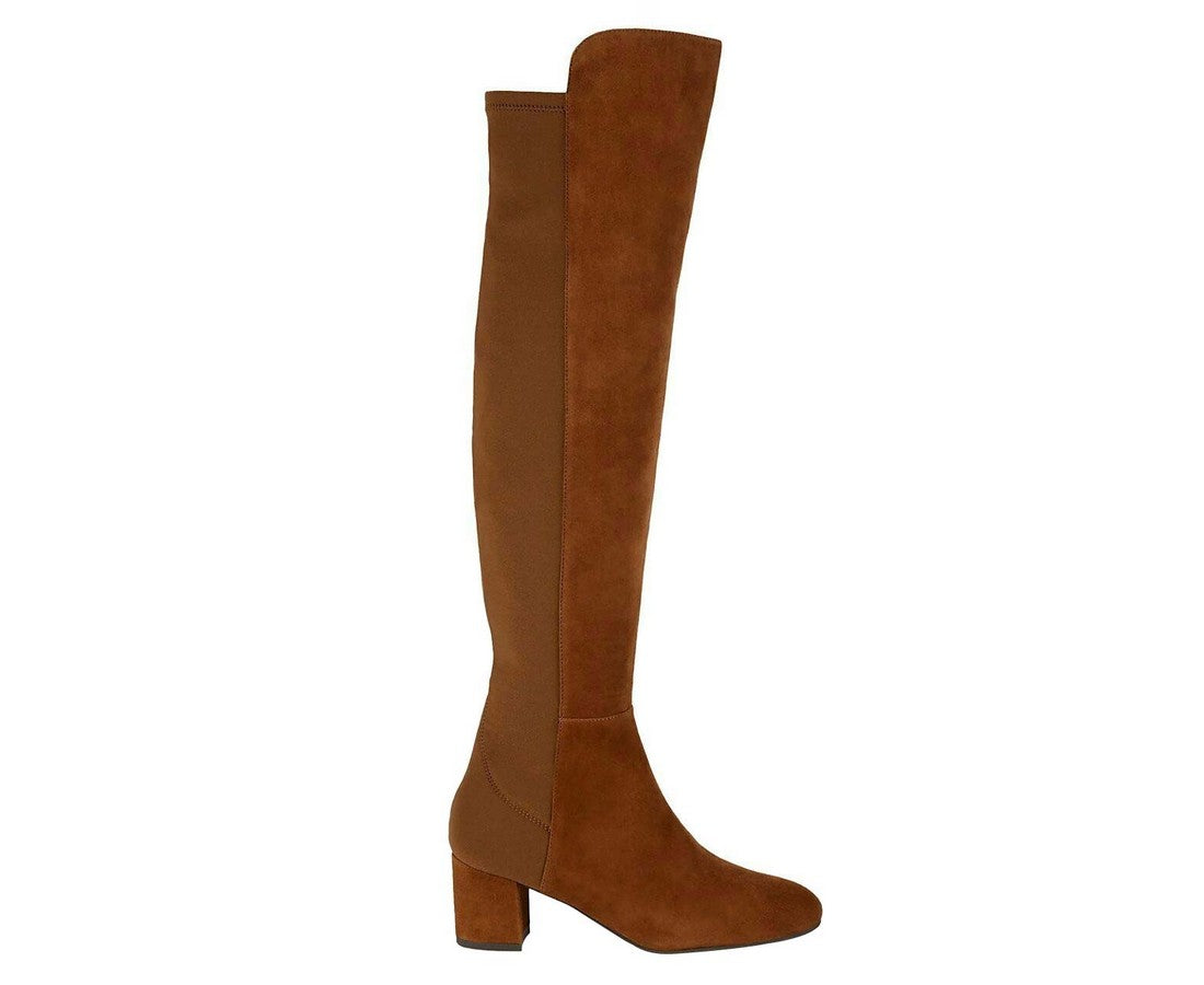 Stuart Weitzman Women's Coffee Brown Suede Heel Knee High Boots (36 EU / 5.5 B US) - LUX LAIR