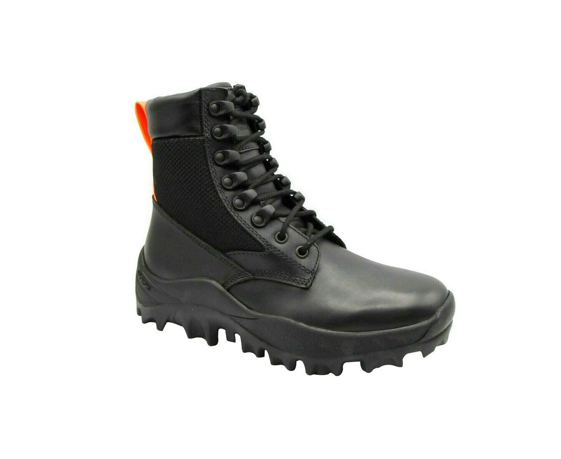 MCM Women's Black Leather Reflective Patch With Orange Pull Boots MES9ARA81BK - LUX LAIR