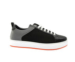 MCM Men's Black Leather Silver Reflective Canvas Low Top Sneaker MEX9ARA71B (42 EU / 9 US) - LUX LAIR