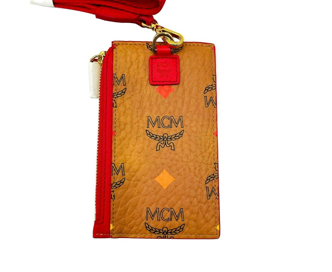 MCM Women's Spectrum Rainbow Logo Visetos Lanyard Card Case MYAAASV01