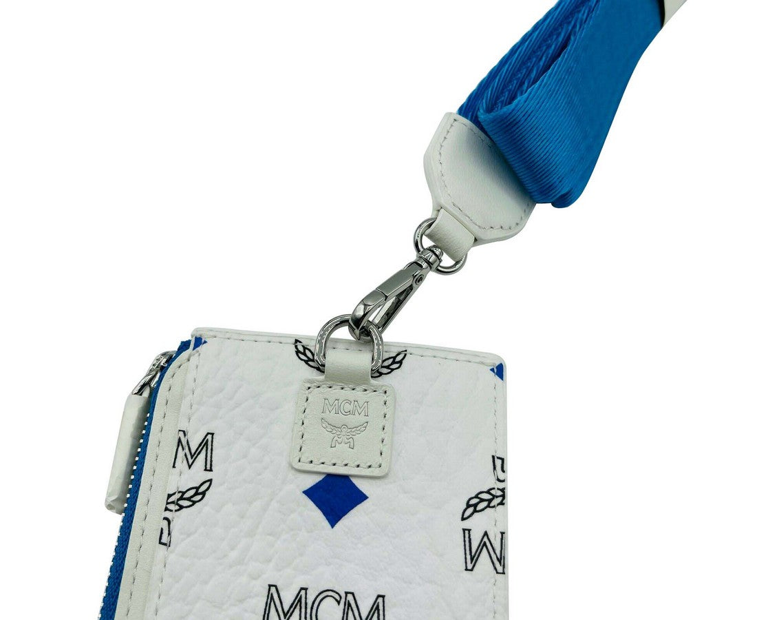 MCM Women's White Spectrum Rainbow Logo Visetos Lanyard Card Case MYAAASV01 - LUX LAIR