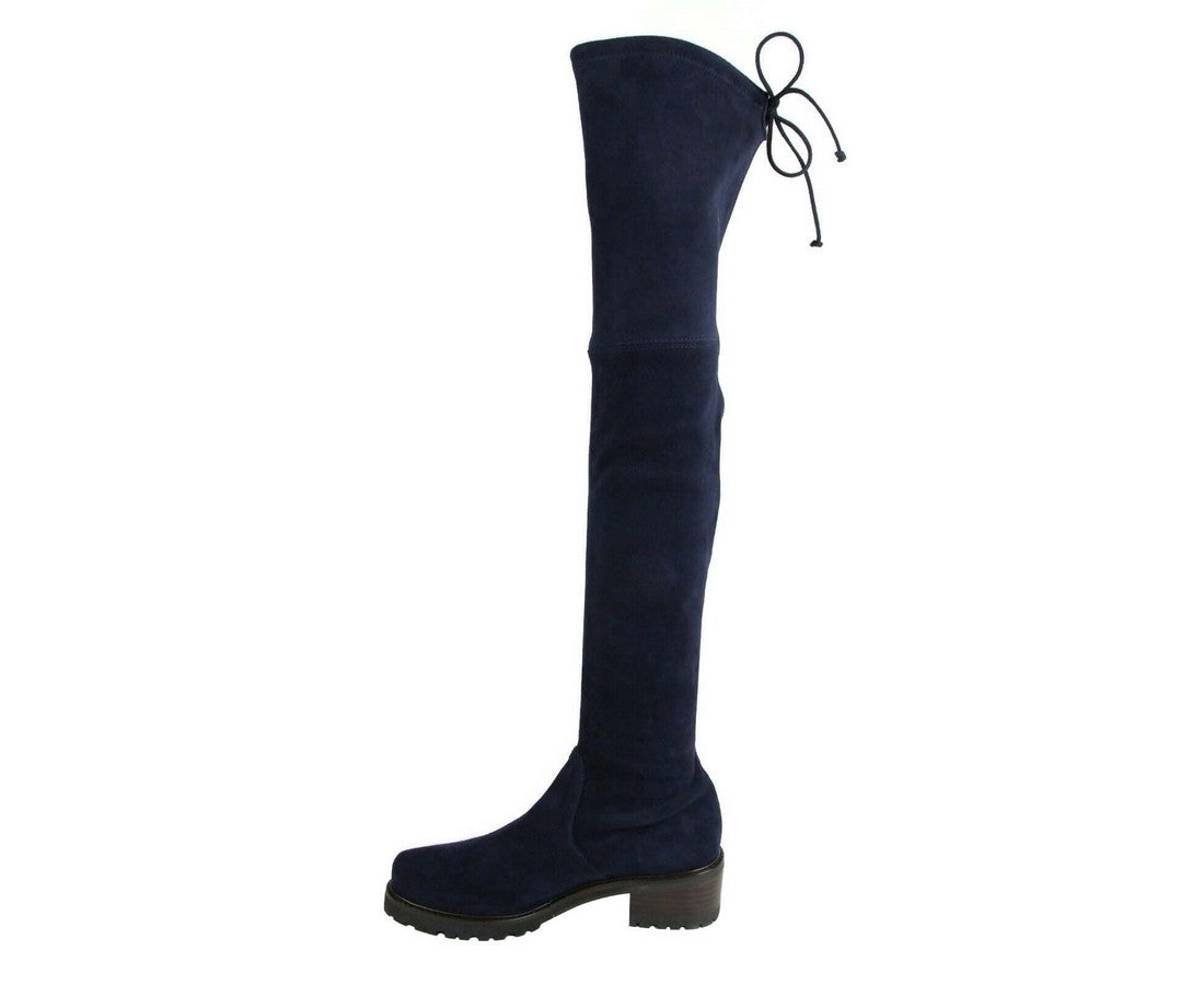 Stuart Weitzman Women's Vanland Dark Blue Suede Knee High Boots