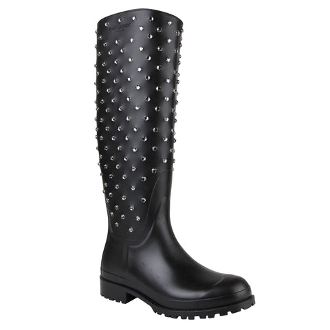 Black studded rain boots best sale