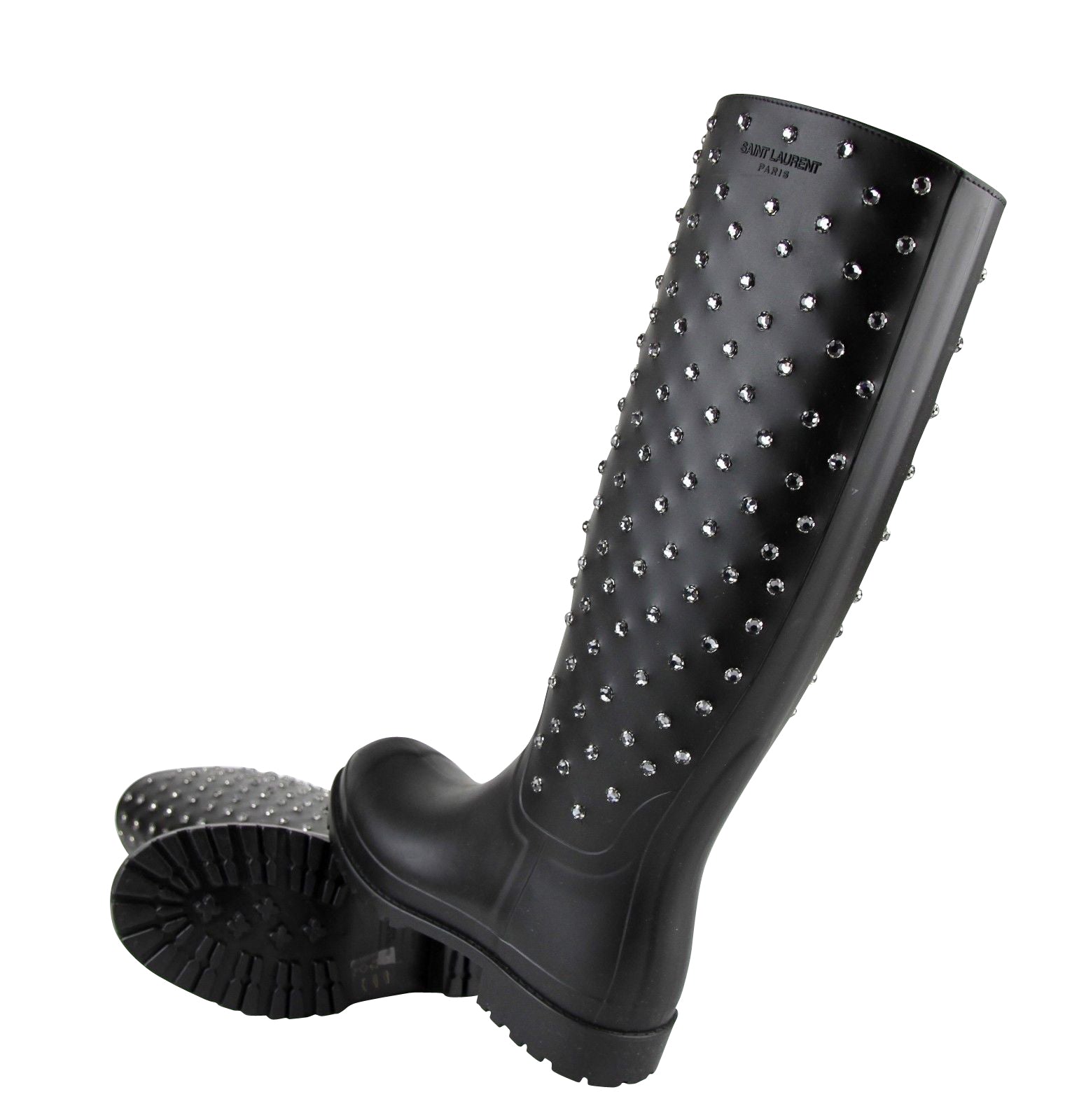 Black studded outlet rain boots